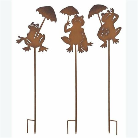 MADE4MATTRESS Metal Frog with Umbrealla Stake - 3 Assorted MA3286504
